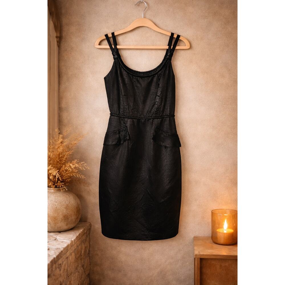 Yoana Baraschi Faux Leather Croc Embossed Strapless Dress Anthropologie Sz 4